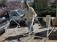 The finished frame is light enough for one person to carry